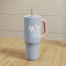 40oz Vacuum Insulated Tumbler with Silicone Straw - Blue