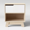 Hudson Nightstand with USB Port in Washed Natural / White