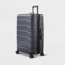 Hardside Large Checked Suitcase - Gray