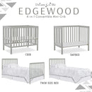 Edgewood 4-in-1 Convertible Mini Crib, Cool Grey