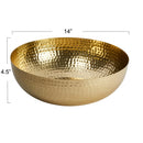 Round Hammered Metal Bowl - Gold Finish