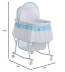 Lacy Portable 2-in-1 Bassinet & Cradle in Blue and White