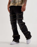 Caliber Cluster Pyramid Stud Stacked Denim Jeans