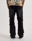 Caliber Cluster Pyramid Stud Stacked Denim Jeans
