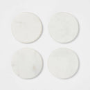 4pk Marble Coasters White