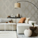 Zen Geometric Double Roll 33' L x 21" W in Neutral/Gold