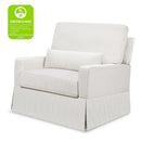 Crawford Chair and a Half Pillowback Swivel Glider - Fog Chatham Stripe Performance Eco-Weave