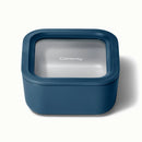 4.4 Cup Small Ceramic Coated Glass Food Storage Container - Navy