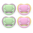 Ultra Air Pacifiers 6-18m - Spring Green/Quiet Pink - 4pk