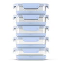 Ello 10pc Glass Meal Prep Food Storage Container Set Blue