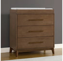 Spencer 3 Drawer Dresser with Changing Top - Teak Brown
