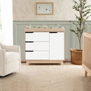 Hudson 3-Drawer Changer Dresser - Washed Natural and White