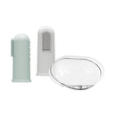 Silicone Finger Toothbrush green and Gray 2 pack