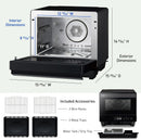 HomeCHEF .7 Cu. Ft. 7-in-1 Compact Oven with Steam and Convection - Black