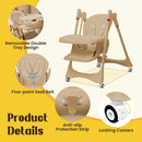 6-in-1 Convertible High Chair with Rocker - Brown