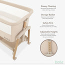 Lullaby Portable Bassinet with Wheels - Beige