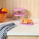 6-Piece Round Glass Food Storage Container Set