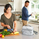 Insulated Lunch Bag - White Marble