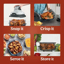Crispi 3-in-1 Glass Air Fryer, 4-Qt Glass Container with Lid - White