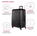 Large Hardside Checked Spinner Suitcase - Expandable Luggage