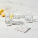 4-Pack Stoneware Stamp Coasters - Light Blue