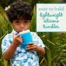 Silicone Sippy Cup with Straw & Handle - Ocean