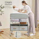 Portable Baby Changing Table with 2 Storage Baskets - Beige