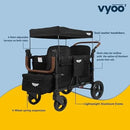 VYOO Stroller Wagon with Canopy 4 Passangers - Black