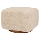Kiwi Gliding Ottoman - Chai Shearling with Dark Wood Base