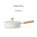 5qt Ceramic Nonstick Saute Pan with Lid - Cream