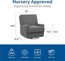 4-in-1 Swivel Glider Rocker Recliner Chair - Light Gray
