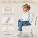 Adjustable Kids Table & Chairs Set - 2 Chairs Natural-wood