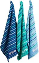 Cotton Embroidered Dishtowels - Blue