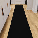 2'x46' Non-Slip Extra Long Hallway Runner Rug - Oth Black