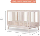 Soho 3 in 1 Convertible Wooden Crib to Toddler Bed