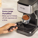 4-Shot Steam Espresso Machine, Cappuccino Maker, and Latte Maker with Glass Carafe