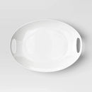 13"x18" Porcelain Oval Serving Platter - White