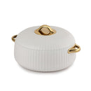 Cello Aurum Luxury Inner Stainless Steel Insulated Hot-pot 2500ml, White | Easy Grip Lid & Frim Twist Lock | BPA-Free, Durable, Suitable for Hot & Cold | Hot Box for Kitchen | Hot Pot for Home