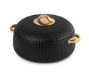 Cello Aurum Luxury Inner Stainless Steel Insulated Hot-pot 2500ml, Black | Easy Grip Lid & Frim Twist Lock | BPA-Free, Durable, Suitable for Hot & Cold | Hot Box for Kitchen | Hot Pot for Home