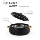 Cello Aurum Luxury Inner Stainless Steel Insulated Hot-pot 2500ml, Black | Easy Grip Lid & Frim Twist Lock | BPA-Free, Durable, Suitable for Hot & Cold | Hot Box for Kitchen | Hot Pot for Home