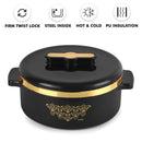 Cello Exotic Stainless Steel Insulated Casserole | Firm Twist Lock | Serve & Store | Inner Steel and Outer Plastic | Keeps Food Hot & Cold for Hours | Durable & Break Resistant | 2500ml
