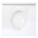 Arstar Standard Cultured Marble Bathroom Sink 37 in. W X 22 in. D White