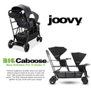 Big Caboose Triple Stroller with Rear Bench and Standing Platform - Jet