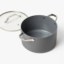 6qt Nonstick Ceramic Coated Aluminum Stock Pot - Dark Gray