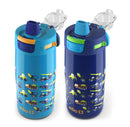 2pk Colby Kids' Stainless Steel 12oz Water Bottles - Blue/Blue