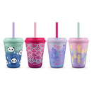 12oz 4pk Plastic Chameleon Color Changing Cups with Twist on Lids - Purple