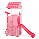 lay & Fold Away Princess Castle, Portable Indoor/Outdoor Climbing Slide Fort Playhouse Playset Toy for Toddlers, Pink