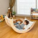 Climbing Arch With Ladder Ramp and Star Pillow Set | Wooden Climber Set