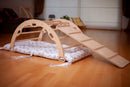 2 Size Montessori Baby Play Climber Set Wooden Climbing Arch Rocker & Ramp & Pillow