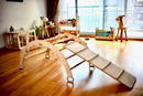 Climbing Arch With Ladder Ramp and Star Pillow Set | Wooden Climber Set